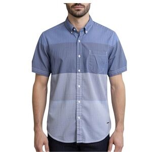 Burnside Men’s Short Sleeve Color Block Button-Down Shirt - Size M